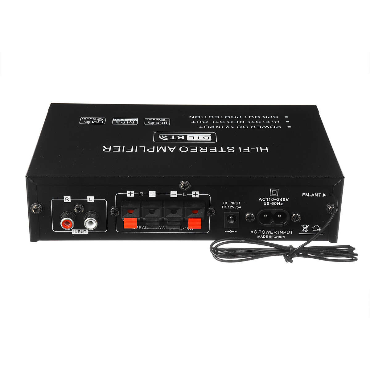 US PLUG - AK35 2x30W Digital HIFI Power Amplifier bluetooth 5.0 USB FM TF Card Stereo Home Theater C