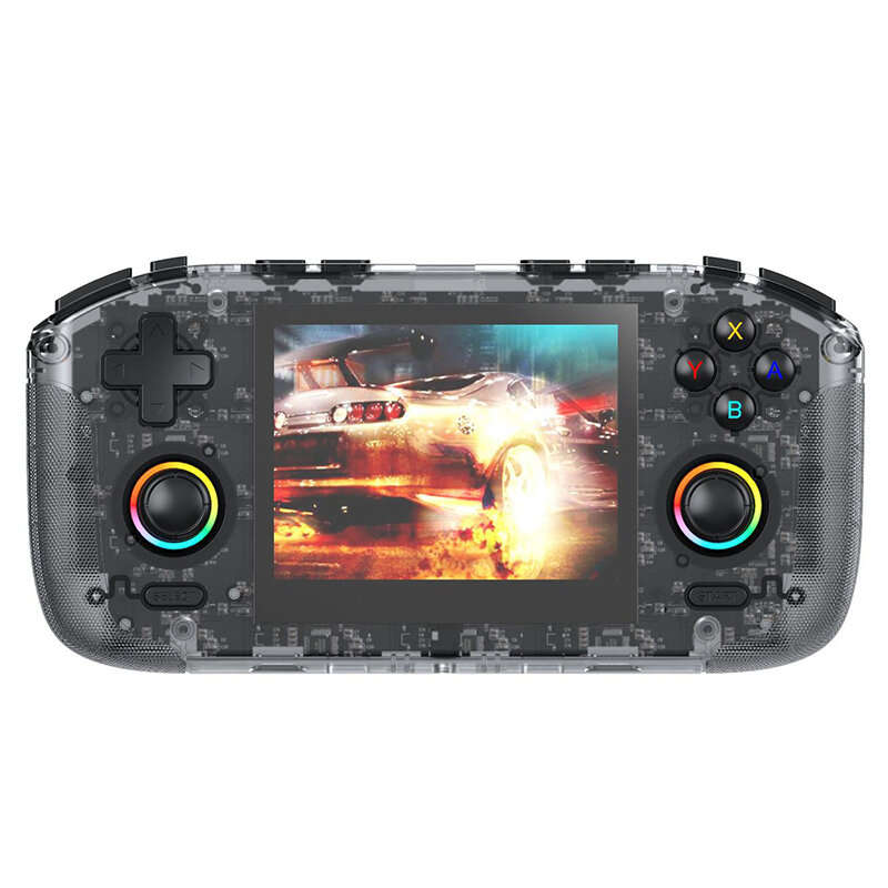 Blue - [128G] RK35H Handheld Game Console Built-in 40000+ Games 3.5-inch IPS Screen RK3326 Quad-Core