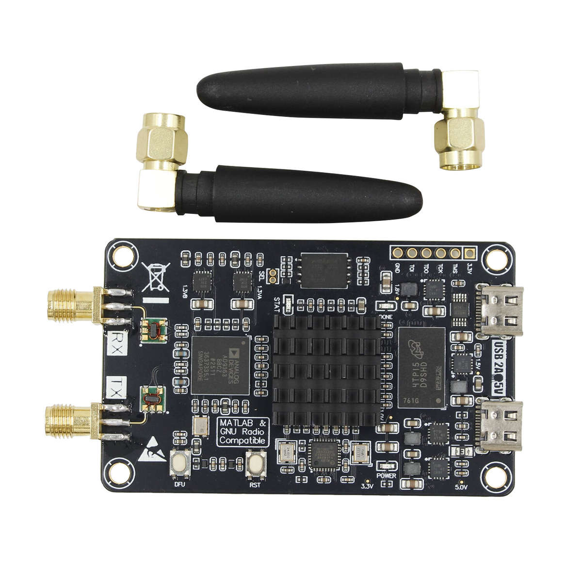 Black - ZYNQ7010 AD9363 Software-Defined Radio Development Board 10MHz-6GHz 512MB DDR3 USB3320 TCXO