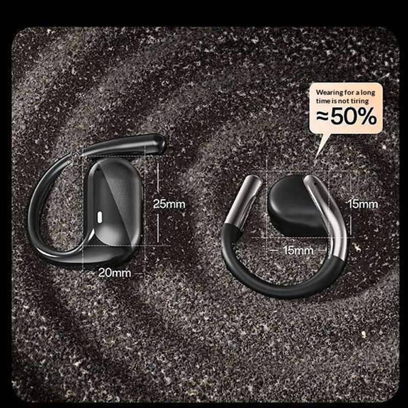 Black - LENOVO EA360 Air Conduction Headset Wireless bluetooth 5.4 Earphone Deep Bass Touch Control