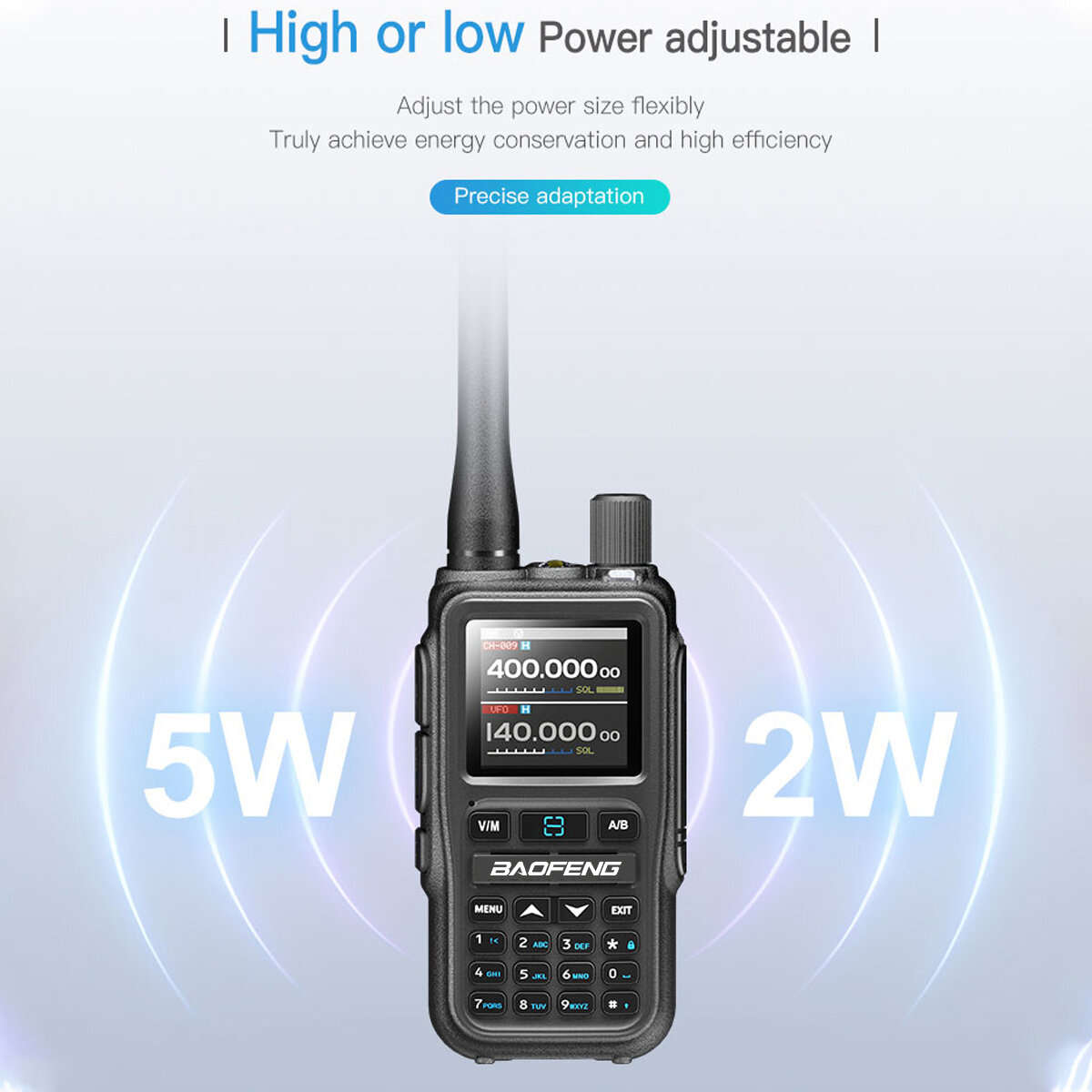 Black - 2Pcs BAOFENG UV-5R Mini 5W Walkie Talkie Bluetooth APP Programming Multi Band One Click Copy