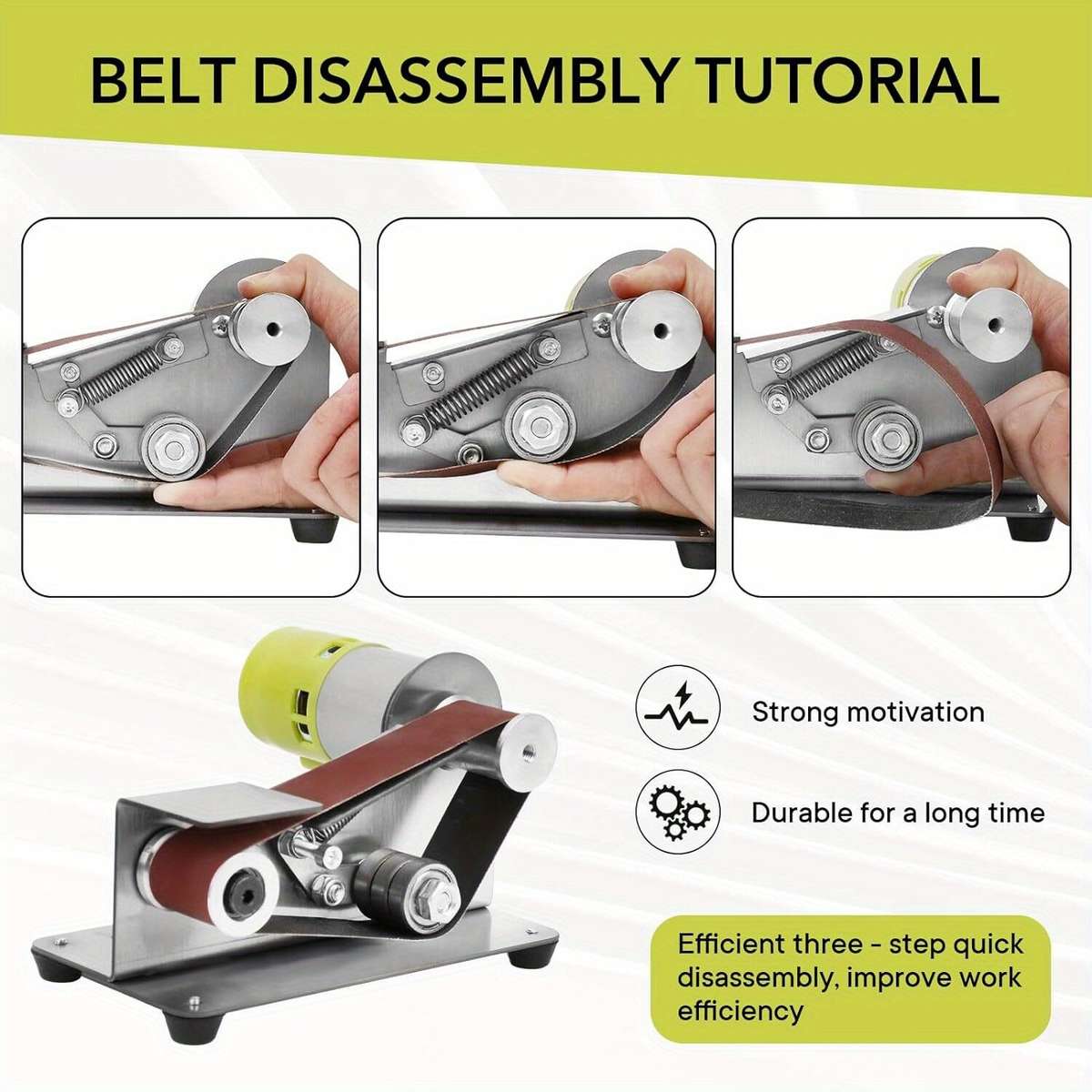 EU Plug - Mini Electric Belt Sander Belt Grinder Electric Knife Sharpener 7 Adjustable Speed for Kni