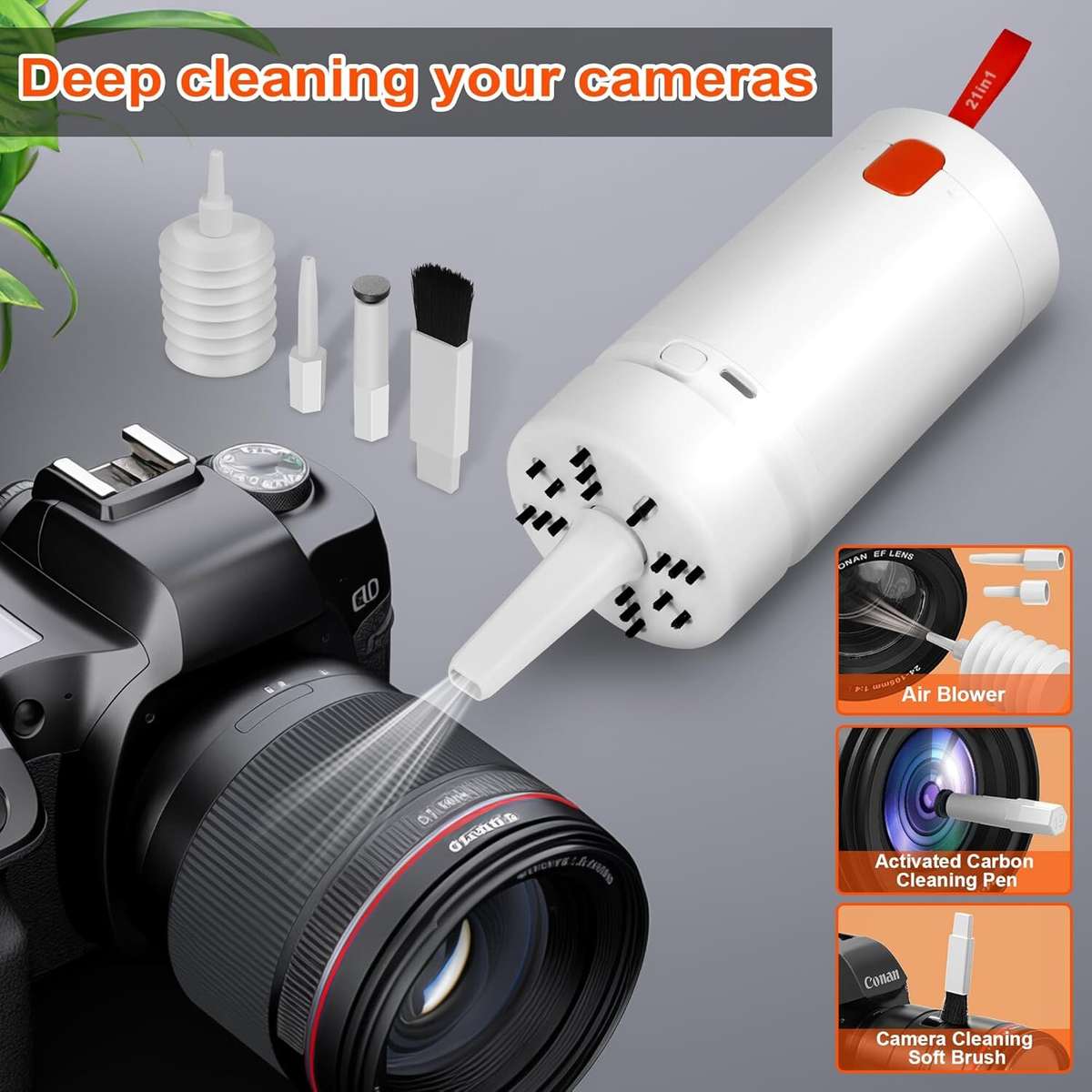 White - 21-in-1 Upgraded Electronic Keyboard Cleaning Kit with Mini Vacuum for Laptop, iPad, Phone,