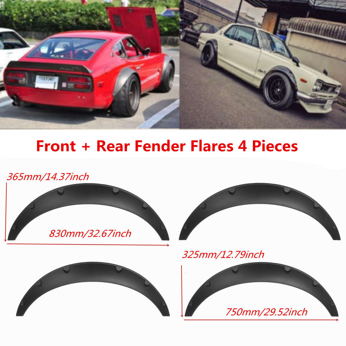 4-Piece/Set Universal Car Wheel Arch Tire Guard Decorative Fender Flexible Yet