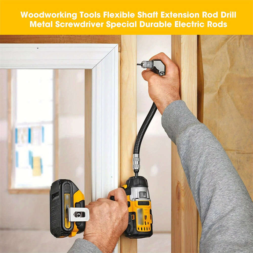 Black - Right Angle Flex Shaft Drill Extension Attachment 90 Degree Adjustable Flexible Bits Screwdr