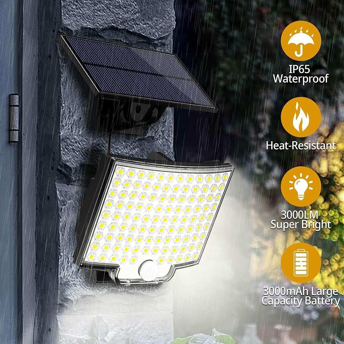 2pcs - Elfeland Solar Light Outdoor 106 LED Super Bright Motion Sensor Solar Strong Power LED Garden