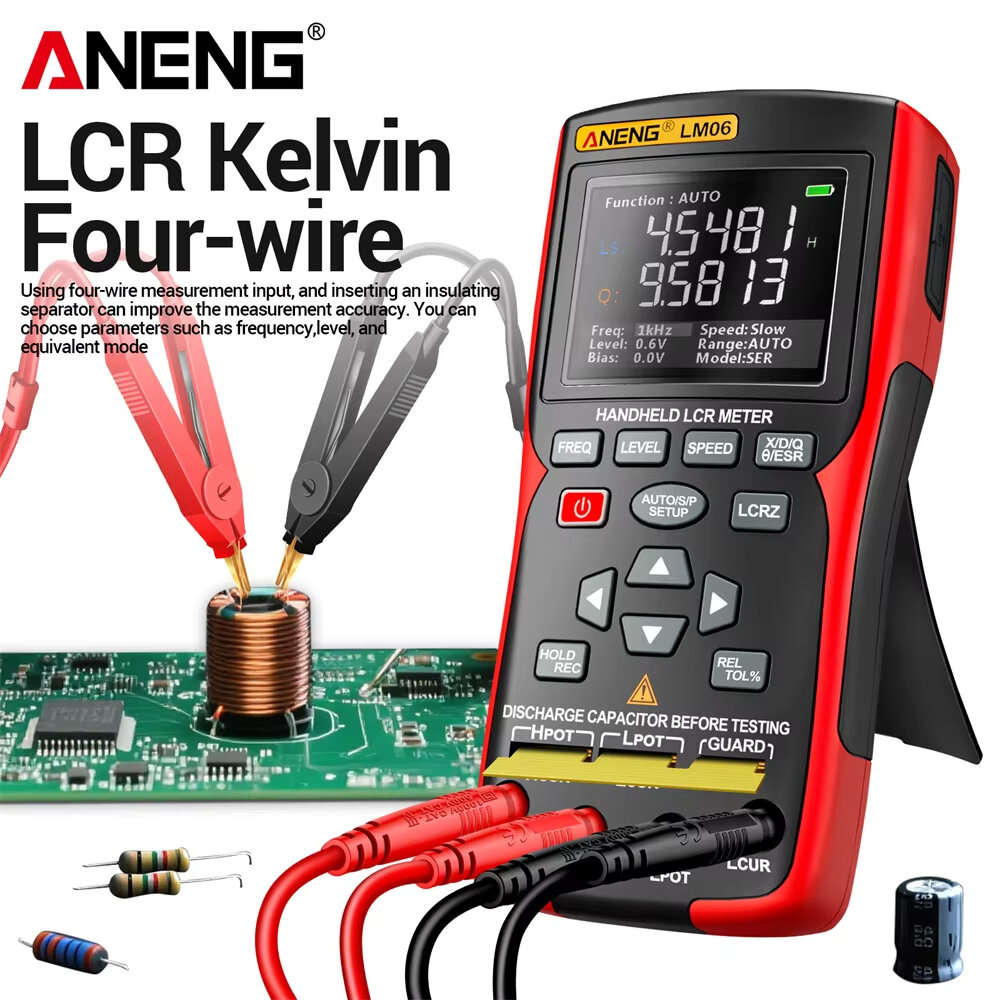 upgrade - ANENG LM06 LCR Meter High Precision Capacitance Inductance Resistance Tester 2.8 Inch TFT