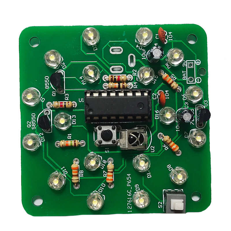 Full Set - Remote Control Night Light DIY Kit Adjustable Brightness 18 LEDs with USB Power and Infra