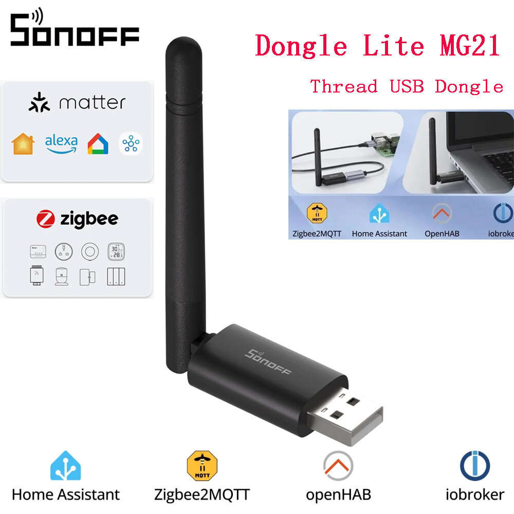 Dark Grey - SONOFF Dongle LMG21 Zigbe 3.0 Thread USB Dongle Multi-Firmware Support Adjustable Antenn