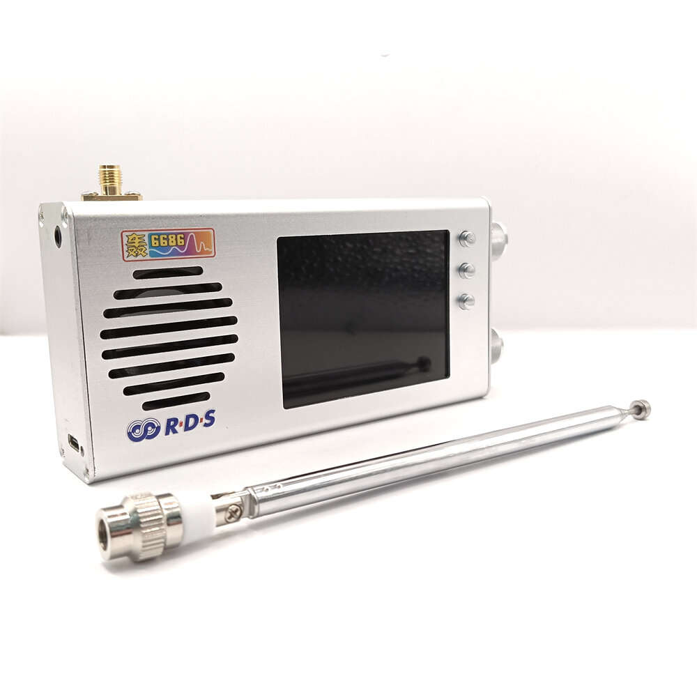 Silver - TEF6686 Radio V1.18 Firmware 32 Inch LCD Longwave Mediumwave Shortwave FM AM 7000mAh Batter