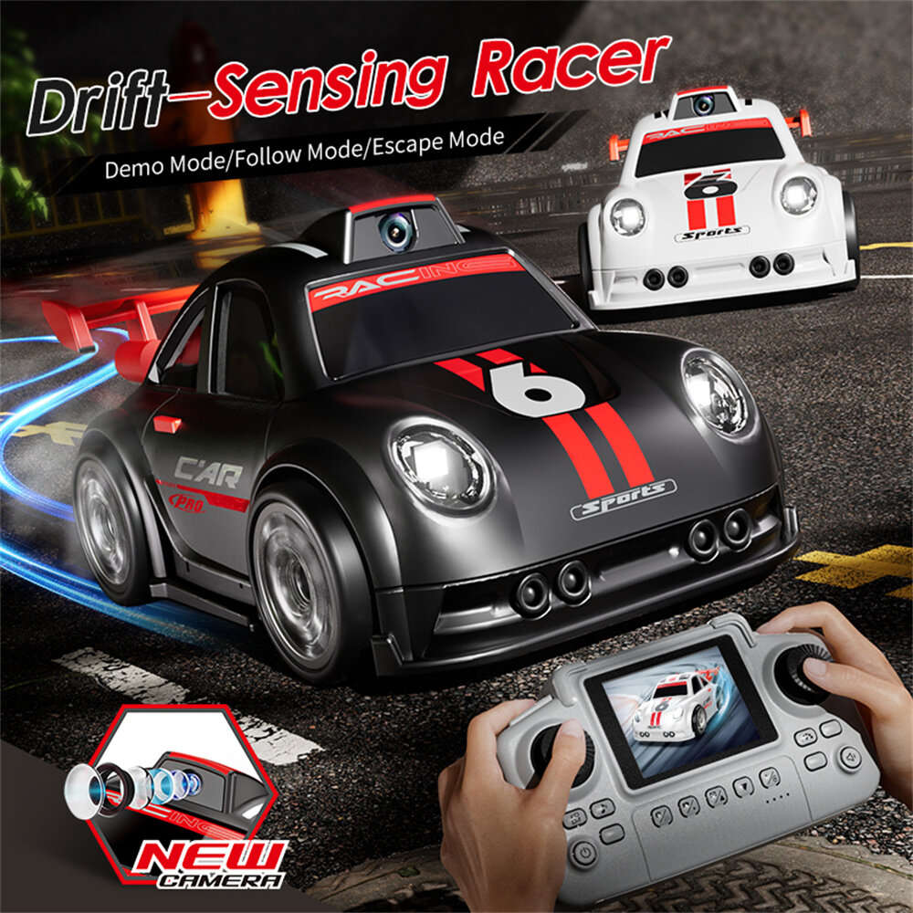 Black with Camera - YLRC C6 Mini RC Drift Car with Dual Mode LED Lights Sound Optional HD Camera Scr