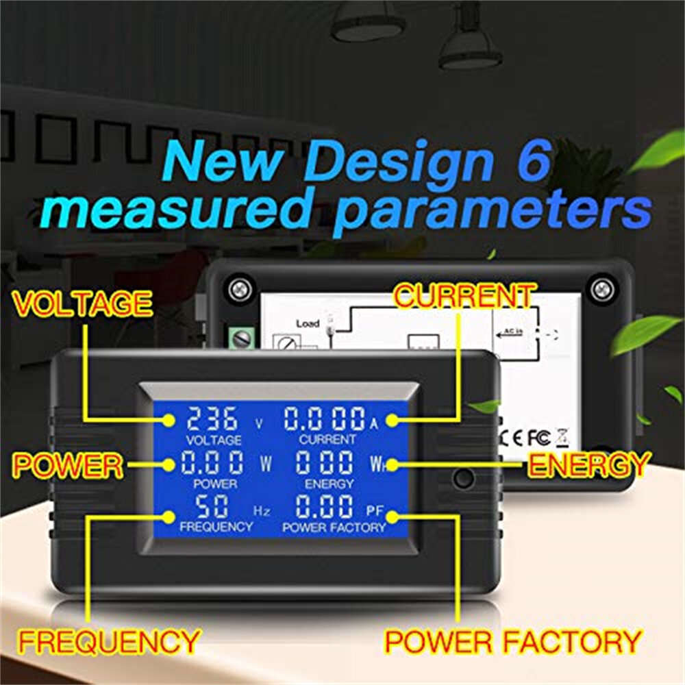 100A - AC 100A Digital Multimeter Voltage Amperage Power Energy Monitor 80-260V LCD Display Split Co