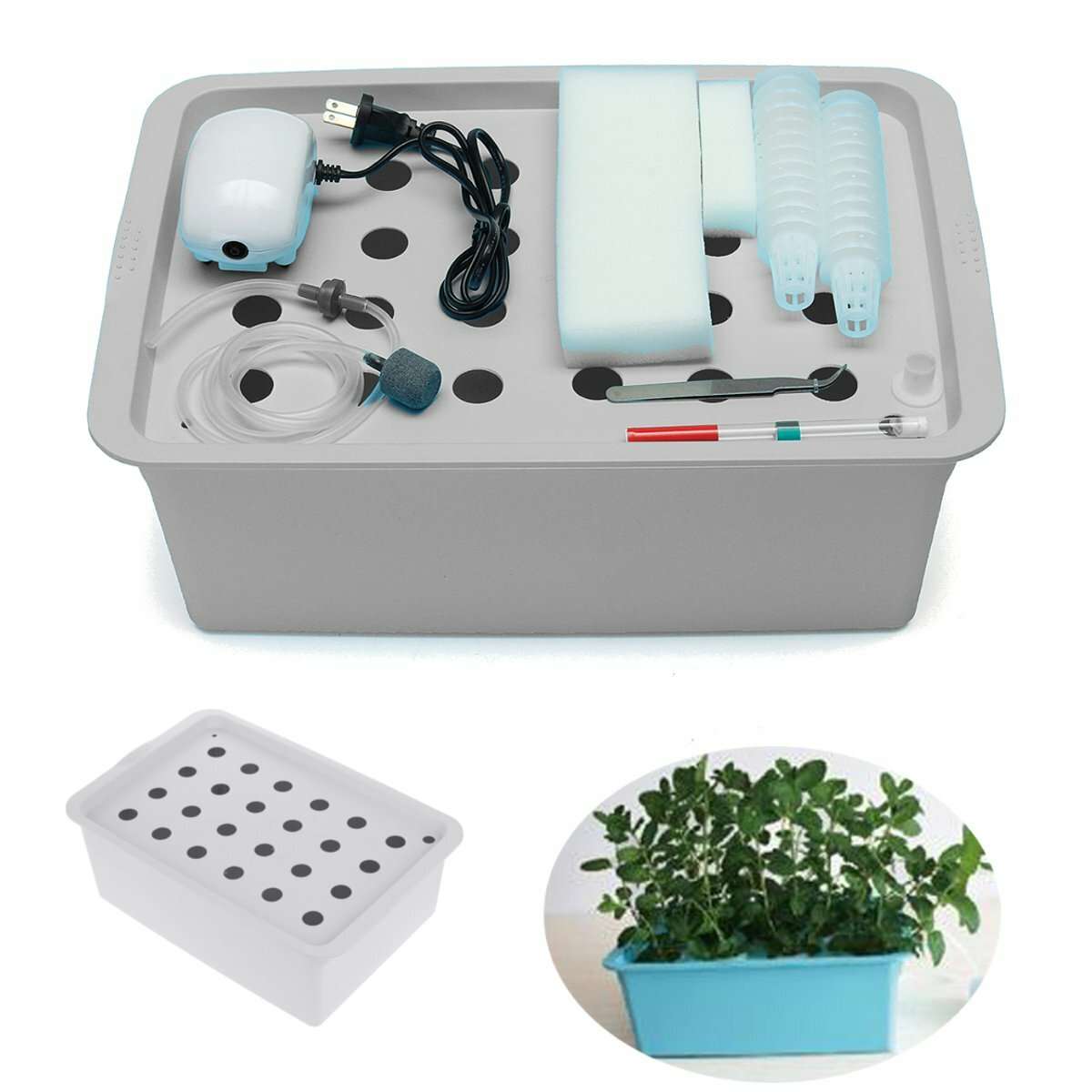 110V / 220V 24 Hole Soilless Hydroponic Box Cultivation Equipment Container for Vegetable Planting G