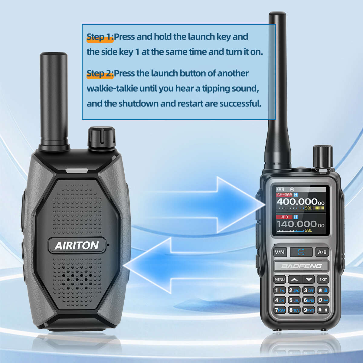 Green - AIRITON AI86 Mini Walkie Talkie UHF 400-470MHz 16 Channels Wireless Copy Frequency Type-C Fa
