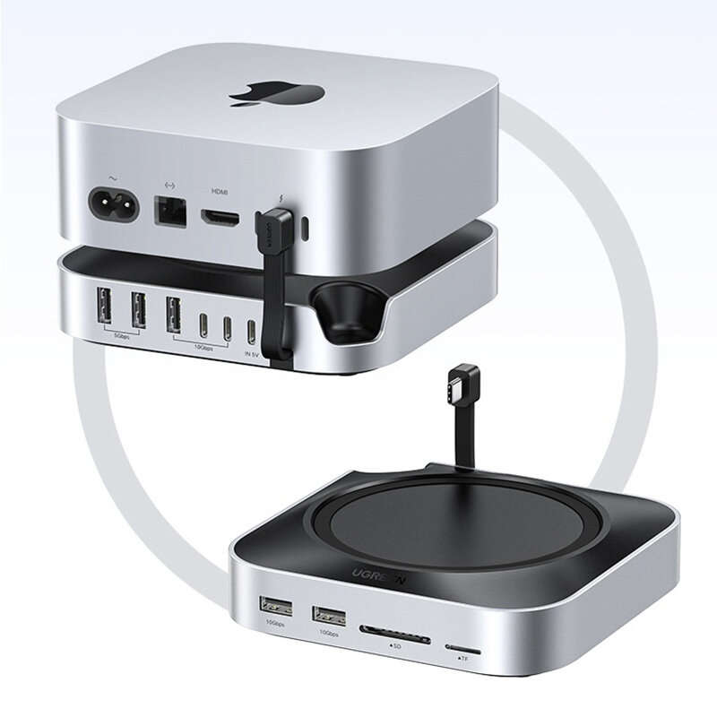 11 in 1 - UGREEN CM841 for Mac Mini 11-in-1 Docking Station with M.2 NVMe SSD Slot 10Gbps USB-A Hub