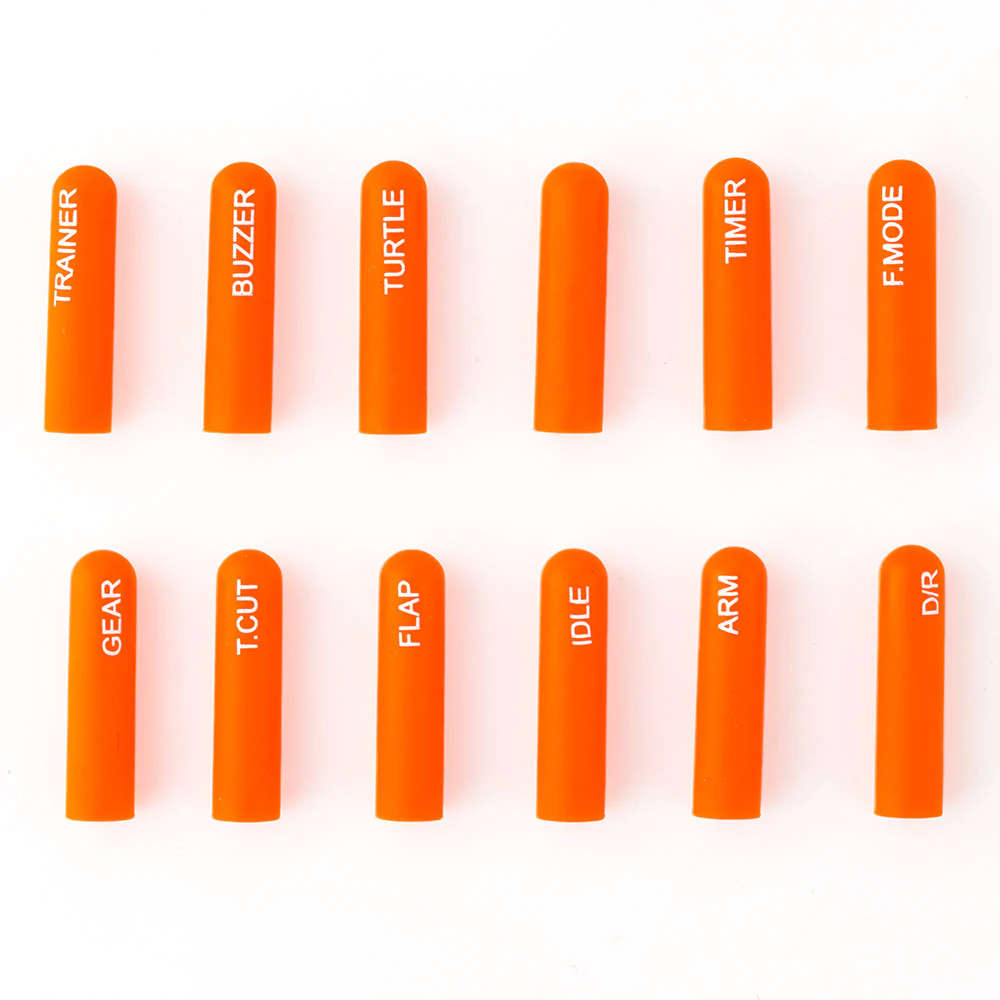 Long - 12pcs Radiomaster Labeled Silicon Switch Cover kits Short/ Long for TX16S TX12 Zorror Jumper