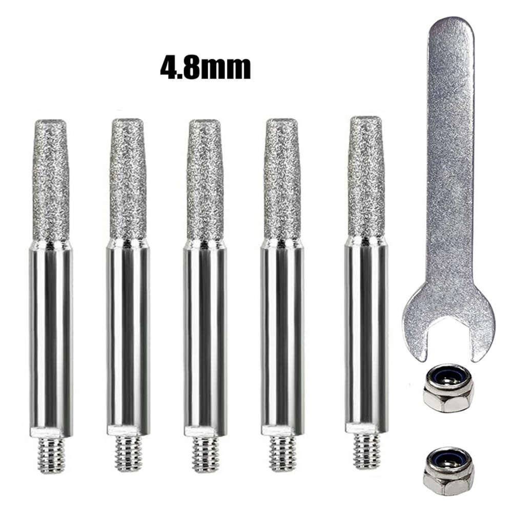 Chainsaw Sharpener Parts Diamond Coated Grinding Head Cylindrical Burr 4 5 6mm For Portable Hand Cha