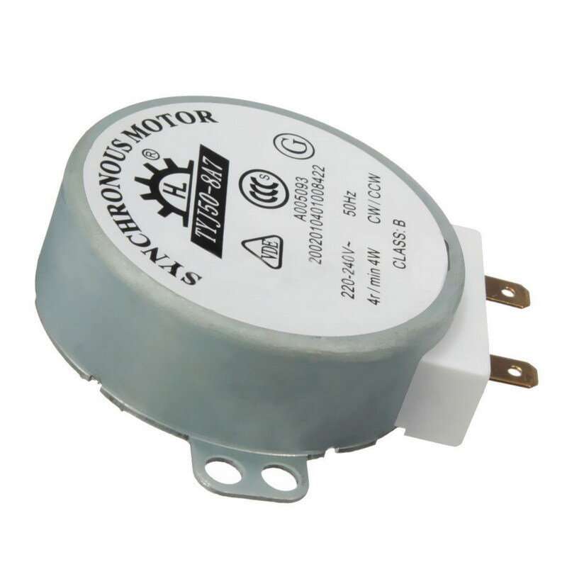 White - Microwave Oven Synchronous Turntable Motor AC220-240V 7MM Shaft Diameter Universal Replaceme
