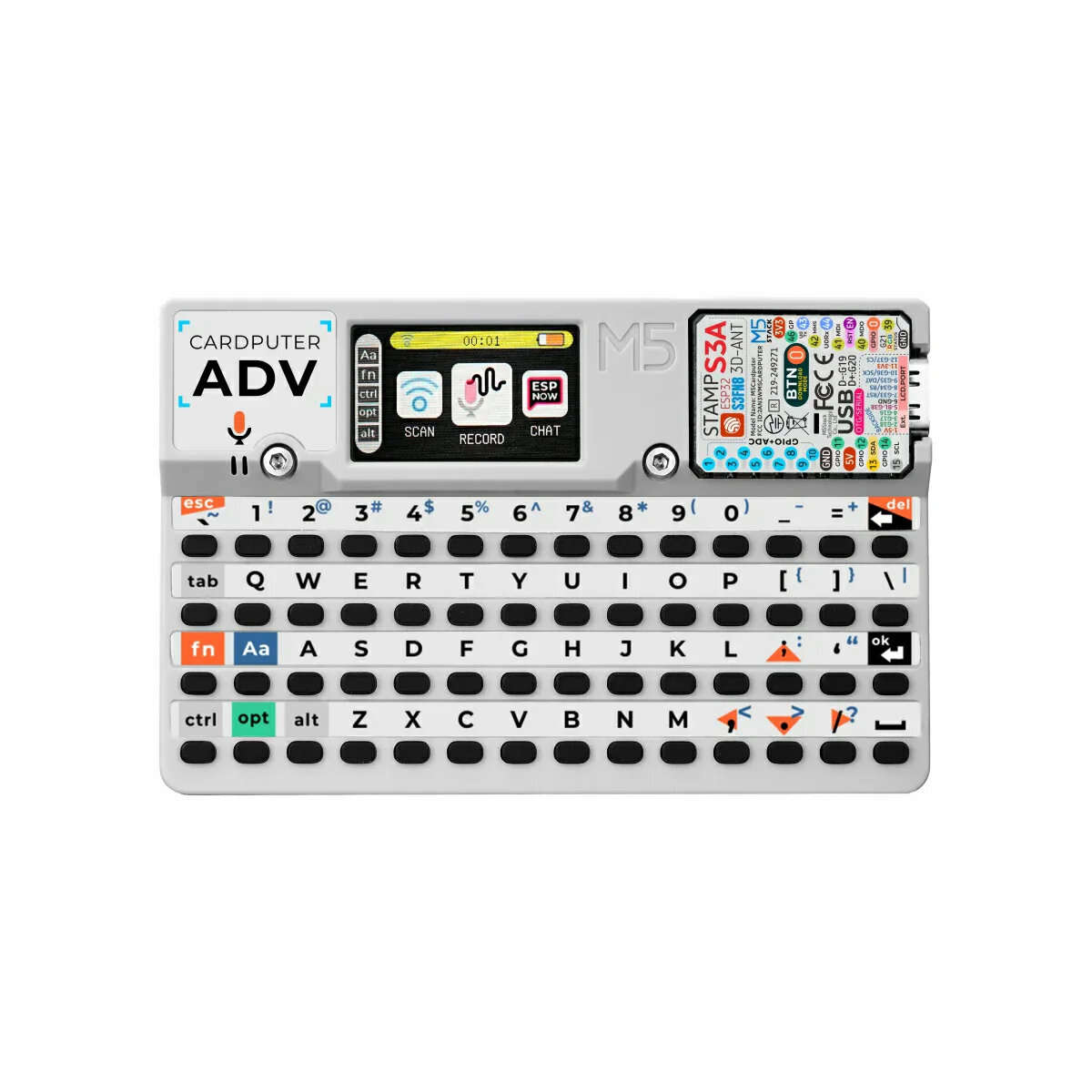 Cardputer-Adv - M5Stack Cardputer Adv ESP32-S3 Programmable Computer 56 Key Keyboard 1.14 Inch LCD D