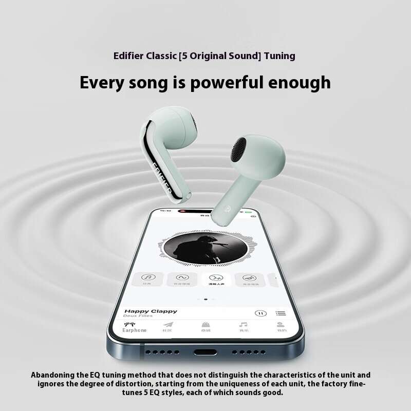 Black - EDIFIER Lolli ANC TWS Earbuds bluetooth Earphone Adaptive Active Noise Cancelling ENC 4 Mic