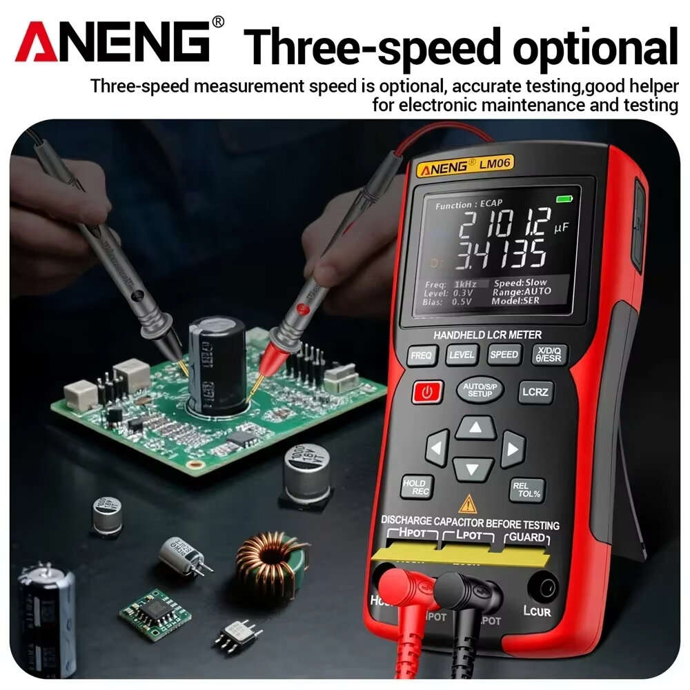 upgrade - ANENG LM06 LCR Meter High Precision Capacitance Inductance Resistance Tester 2.8 Inch TFT