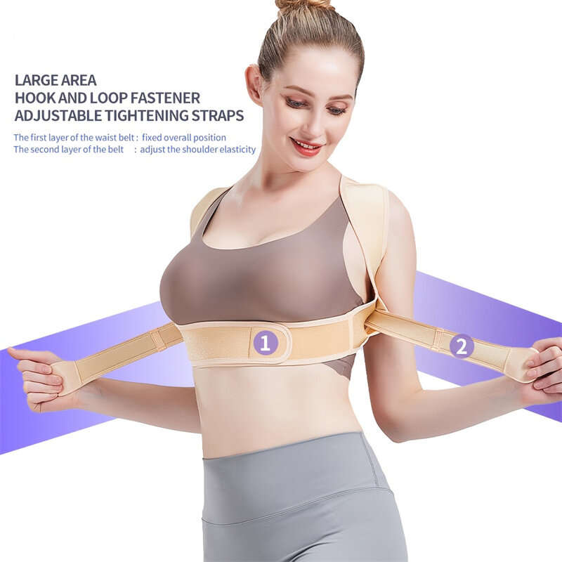L/XL - PRANASH X2 Upgraded Posture Corrector Adjustable Back Support Belt Spine Back Shoulder Brace