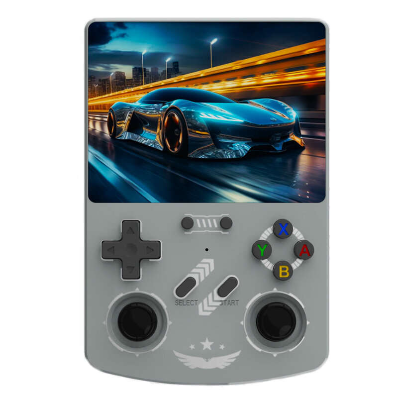 Grey - [64G] R40XX 10000+ Games Handheld Game Console with 4.2-Inch IPS Screen RK3326 Quad Core 4000