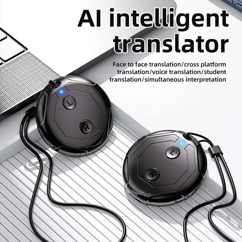 Black - K18 AI Intelligent Translator Multi-language Translation Simultaneous Interpretation Cross P