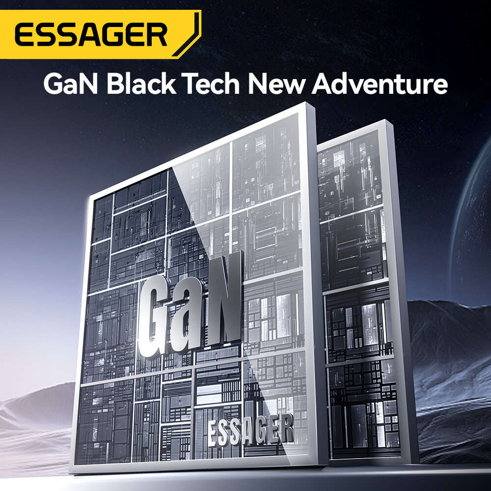 Black - [GaN Tech] ESSAGER ES-CD45 PD33W 2-Port USB PD Charger USB-A+USB-C PD3.0 QC4.0 AFC FCP PPS i