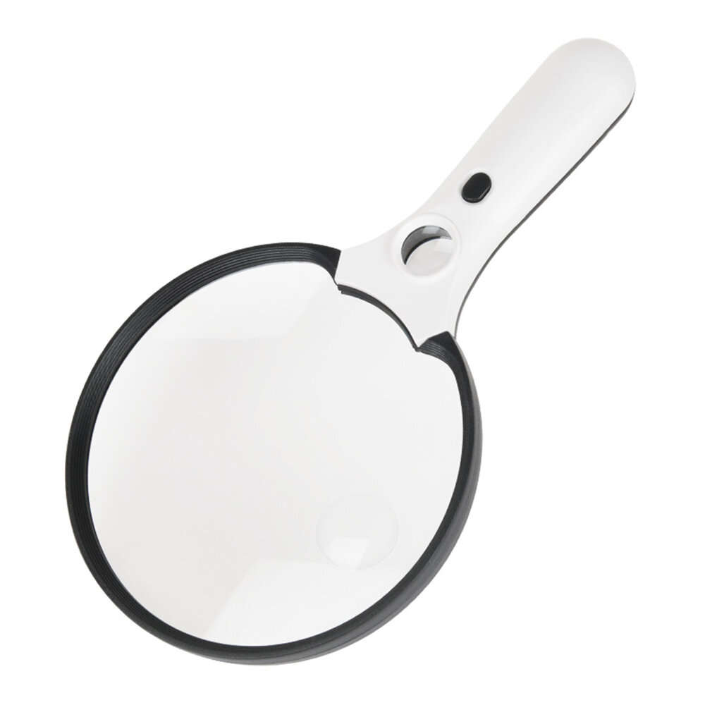 Handheld 135mm Large Lens Magnifying Glass with 10x 20x 45x Magnification LED and UV Light for Readi