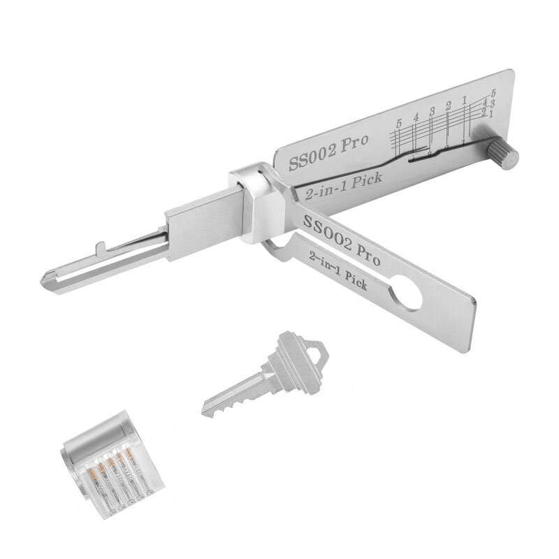 #A - 2 in 1 Stainless Steel Key Decoder Portable Precision Hook And Pickup Hand Tool O-ring Pickup K
