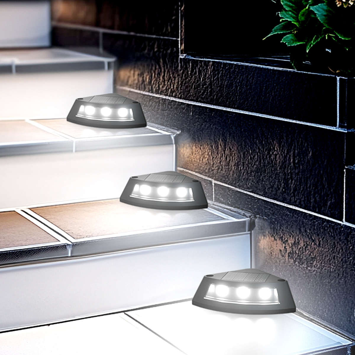 White Light - 4Pack Outdoor Solar Lights Yard Lamp Landscape Decor Villa Balcony Garden Wall Step La