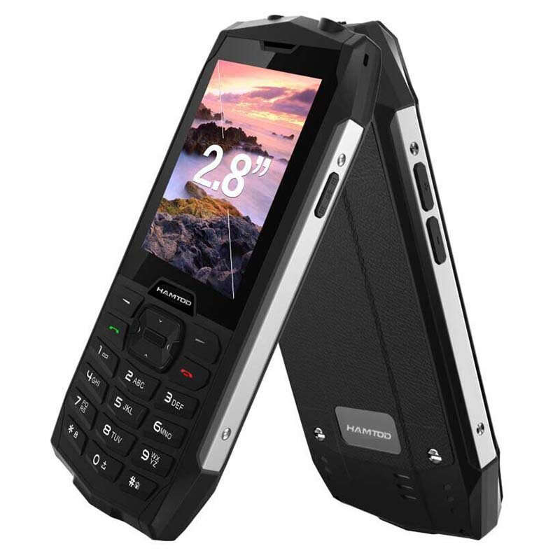 Black - HAMTOD H3 Mini 2.8-inch Dual SIM Dual Standby 2000mAh Built-in Flashlight IP68 Waterproof Fl