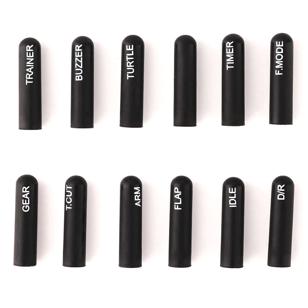 Long - 12pcs Radiomaster Labeled Silicon Switch Cover kits Short/ Long for TX16S TX12 Zorror Jumper