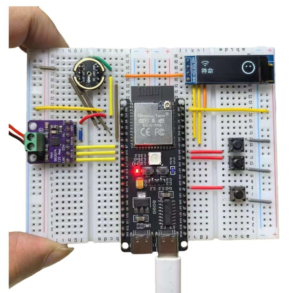Type-C - ESP32-S3-N16R8 AI Chatbot Development Board Kit 0.91inch OLED Display AI Voice with WiFi Bl