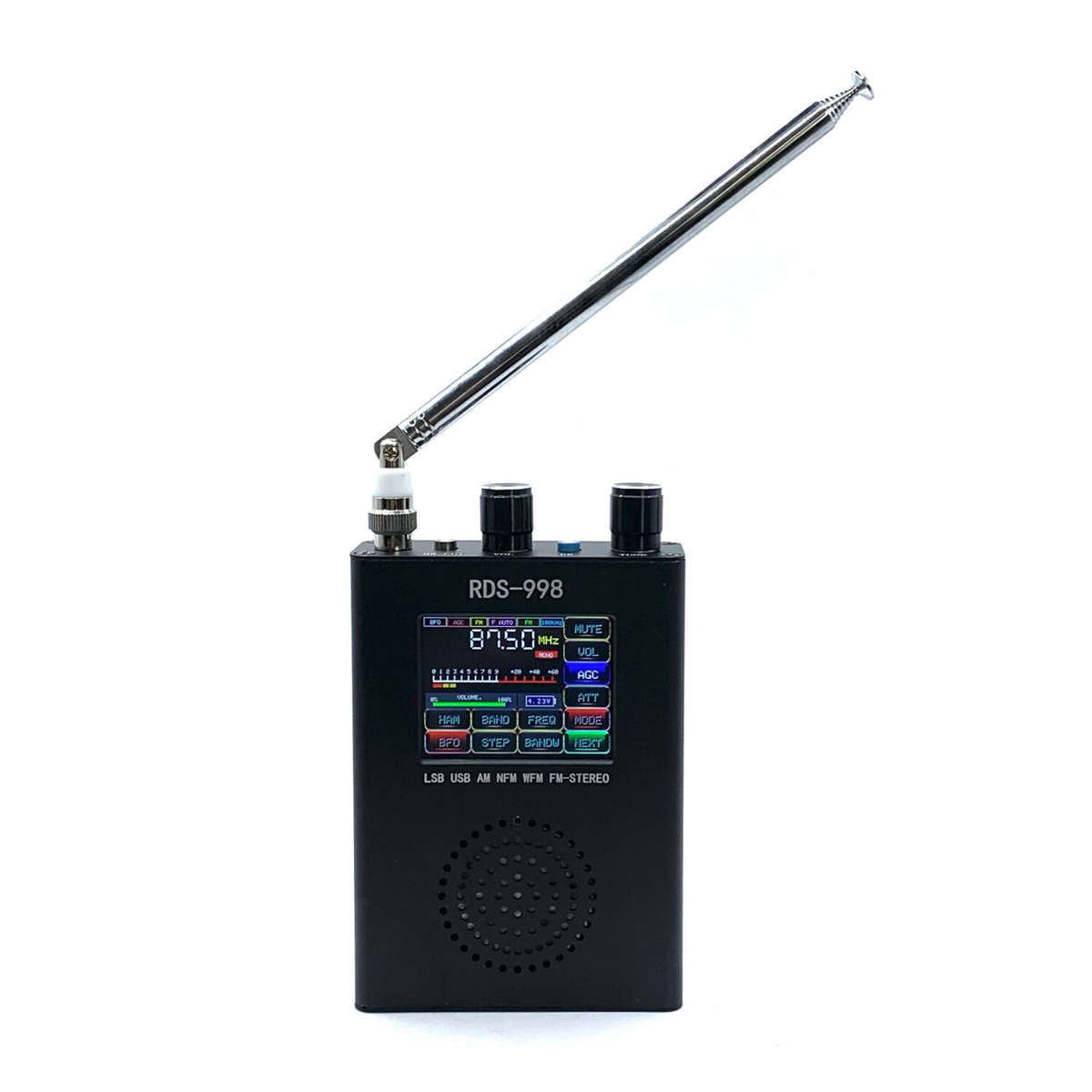Black - Digital Shortwave Radio SSB USB LSB CW Reception 5000mAh Battery 2W Speaker FM MW SW LW BFO