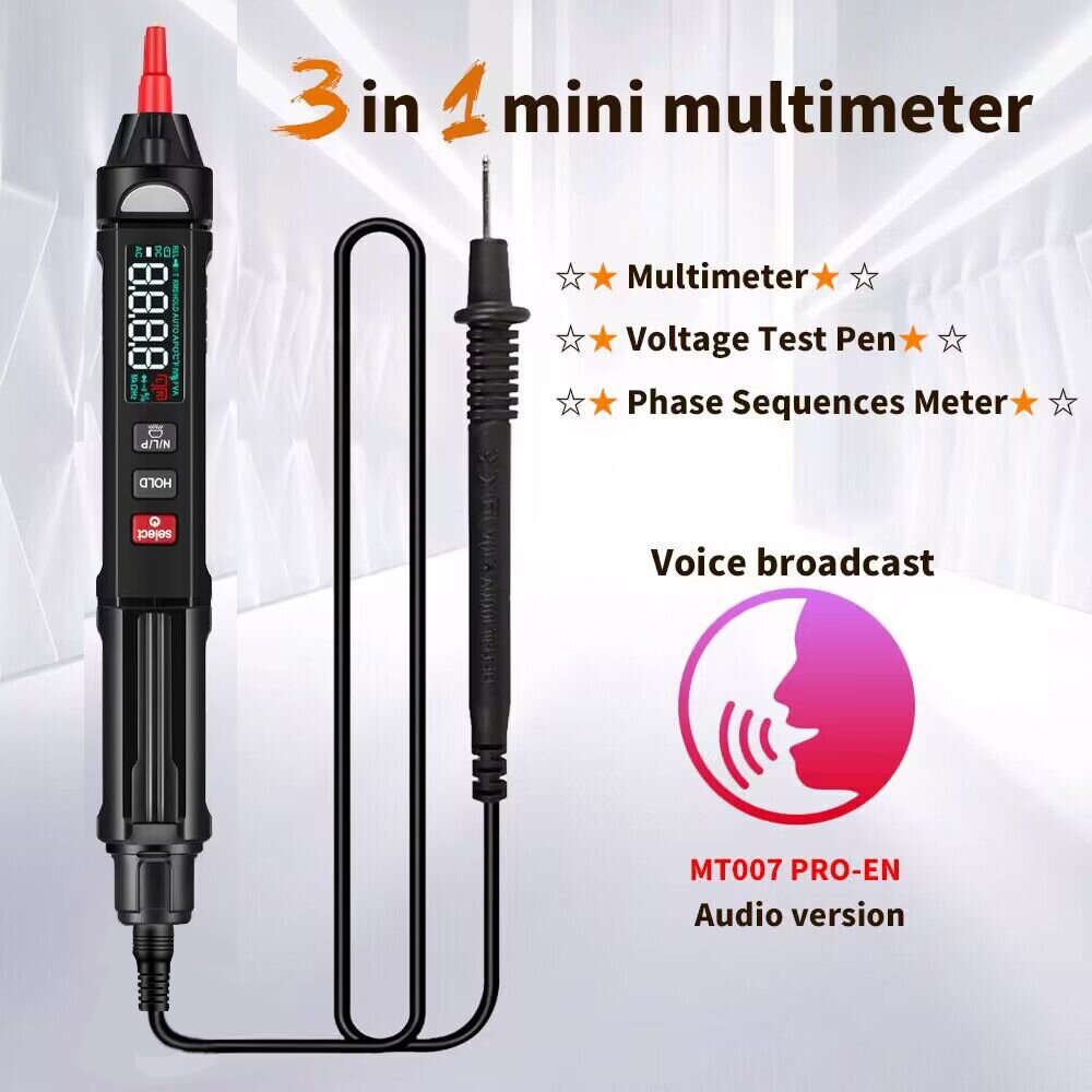 Voice Broadcast Version - MUSTOOL MT007/MT007 Pro/MT007 Pro-EN True RMS Digital Multimeter + Voltage