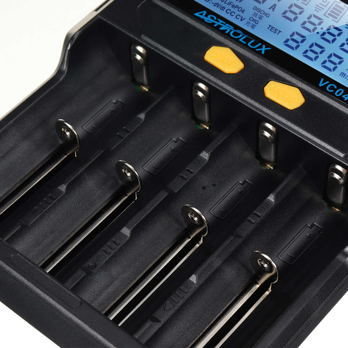 Black - Astrolux VC04S Type-C Input Quick Smart Battery Charger LCD Display Intellegent Flashlight C