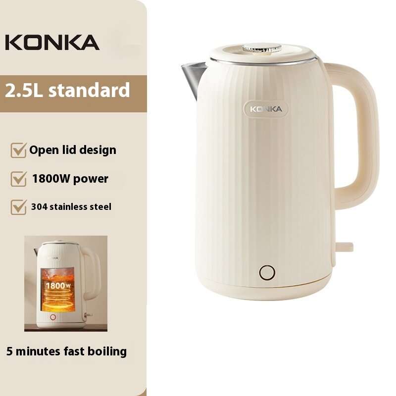 Insulated Version - KONKA 2.5L 1800W Electric Kettle Water Boiler & Thermos 2-in-1 Fully Automatic I