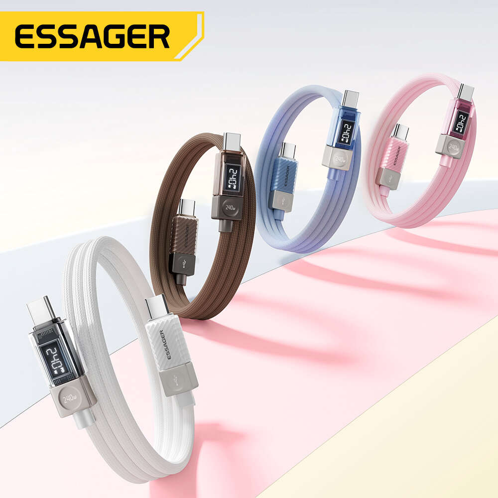 2M - ESSAGER ES-X76 5A 240W Type-C to Type-C Digital Display Cable QC PD SCP FSPFast Charging Data T