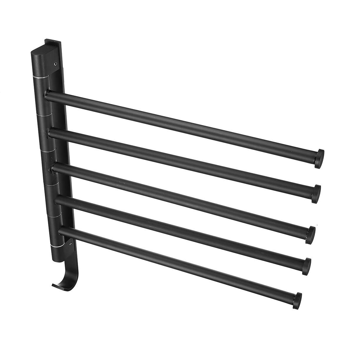 2-5 Rack Black Wall-Mounted 180 Angle Towel Rack Holder Hook Hanger Rotating Bar Bathro...-(Type 5 )