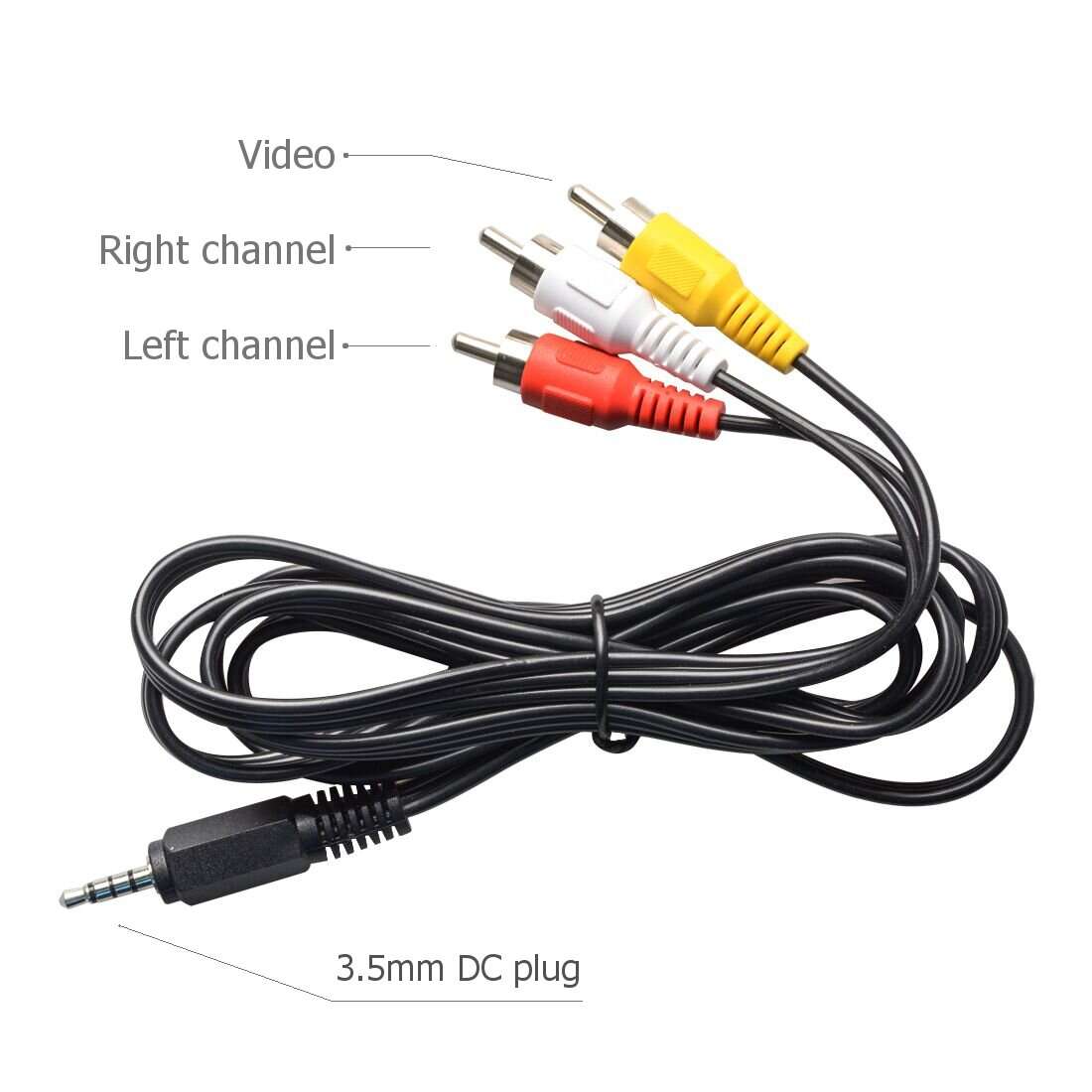 4 Pcs - Eachine 3.5mm to 3 RCA AV Cable, 1.5m Male Jack to Triple RCA Audio Video Input Output Adapt