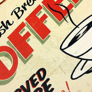 Coffee Tin Sign Retro Vintage Metal Plaque Bar Pub Cafe Wall Decor