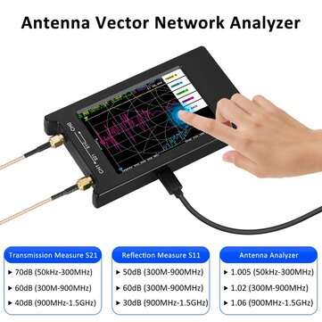 NanoVNA-H4 4" LCD 50KHz~1.5GHz VNA HF VHF UHF UV Vector Network Analyzer