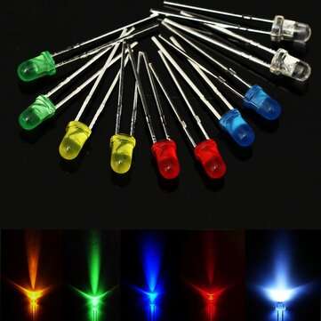 Geekcreit 375pcs 3MM 5MM LED Light Emitting Diode Beads Resistance Lights Kits Bulb Lamp