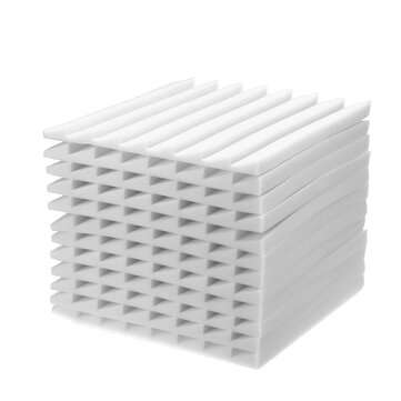 12Pcs 30x30x2.5cm Soundproofing Foam Acoustic Wall Panels Studio Soundproof Foam (COLOR: WHITE)