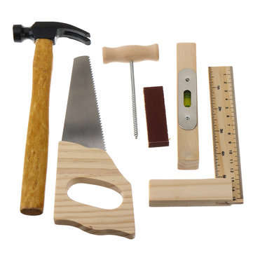 Kid Wooden Storage Toy Tool Set ToolBox DIY Educational Bench Learning Role Play