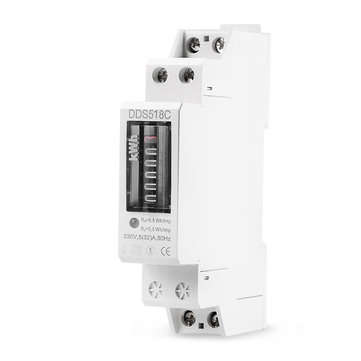 DDS518C Din Rail Single Phase Energy Meter 5-32A AC 230V Analog Counter Electricity Power Consumptio