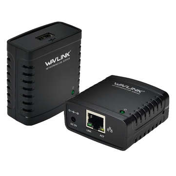 Wavlink Ethernet to USB 2.0 Network LRP Print Server USB Hub 100Mbps Printers Power Adapter Share a