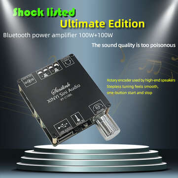 XY-C100L HIFI 2x100W AUX+ bluetooth 5.0 HIFI Digital Power Stereo Amplifier Board APP Control AMP Am